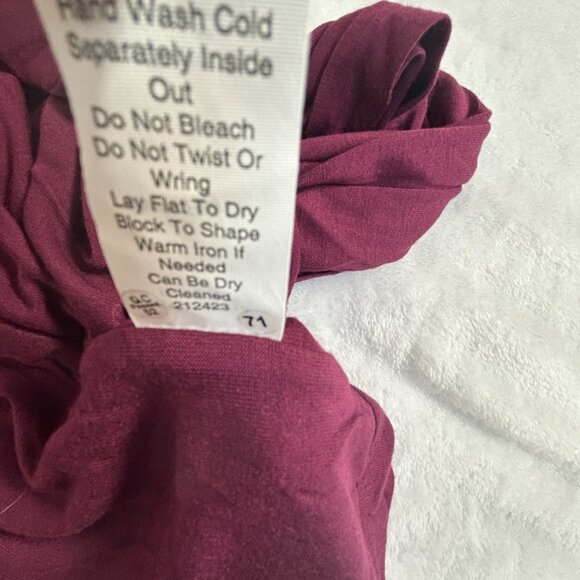 Cabi Womens Draped Cowl Neck Long Sleeve Tunic Top Large Burgundy Rayon #116 - Picture 5 of 8